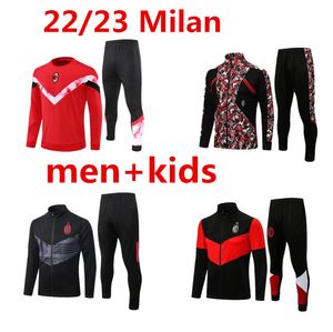2023 2024 Mannen en kinderen AC Trainingspak Ibrahimovic Soccer Milano Jacket Survetement 22 23 24 Maillot de Foot Milans voetbal tracksuit overleven