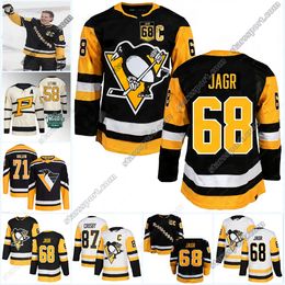 Pingüinos 68 Jaromir Jagr Patch 65 Erik Karlsson Jerseys Pittsburgh Winter Classic 58 Kris Letang 59 Jake Guentzel Evgeni Malkin Crosby Tristan Jarry Rickard Rakell