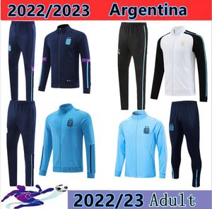 2022 2023 Argentines TrackSuit Soccer Jersey Training Suit Chemise de football Maradona Di Maria 22/23 Hommes Enfants Kit TrackSuit Ensembles Uniformes