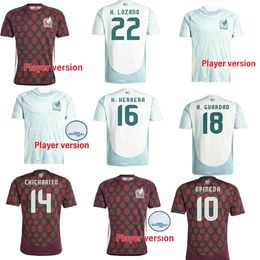 2024 2025 Copa América México Jerseys de fútbol 24 25 RAUL CHICHARITO LOZANO DOS SANTOS Jersey de fútbol Hombres Kits H.LOZANO Camisas Uniformes Versión del jugador