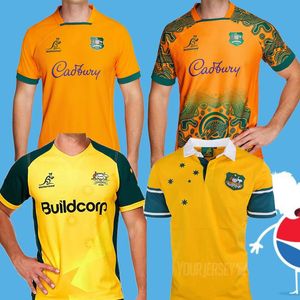 2022 2023 Australie Retro Rugby Maillots 22 23 à domicile Kangourous Wallaby Taille S-5XL maillot de National Hommes Femmes