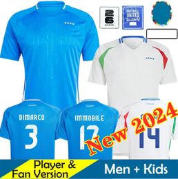 Italia FANS Jugador Eurocopa 2024 BONUCCI camisetas de fútbol JORGINHO INSIGNE VERRATTI CAMISETAS DE FÚTBOL CHIESA BARELLA CHIELLINI PELLEGRINI Italia Hombres niños kit Jerses