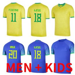Antony Casemiro Jesus Braziliës voetbaltruien Richarlison Camiseta Paqueta Vinicius Jr Rodrygo Dani Alves Brasil Maillots voetbalshirt Wereldbeker Mannen Kids Uniform