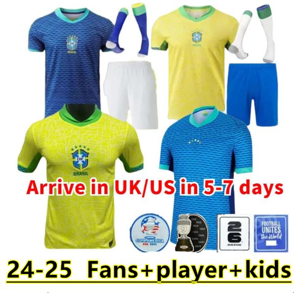 BRÉSILS 24-25 maillots de football du Brésil Camiseta de futbol Neymar Jr PAQUETA RAPHINHA maillot de football maillots MARQUINHOS VINI JR RICHARLISON HOMMES ENFANTS FEMME 888888