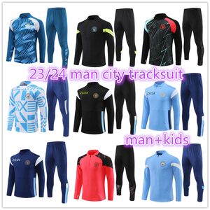 2023 2024 stad volwassen kinderen trainingspak halve rits voetbaljas uniformen GREALISH STERLING DE BRUYNE trainingspakken 23 24 manchesters BERNARDO voetbaltrainingspak