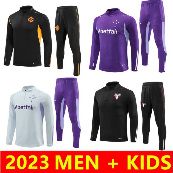 2023 2024 Cruzeiro Veste de football Survêtements 23/24 Maillots de pied Internacional Football Costume d'entraînement Flamengo Jogging à manches longues Camiseta Ensembles