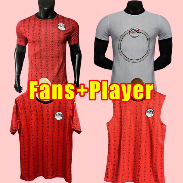 2023 2024 Egypte Soccer Jerseys M.SALAH TREZEGUET ELNENY équipe nationale à domicile 23 24 hommes de football chemise fans version joueur gilet loin