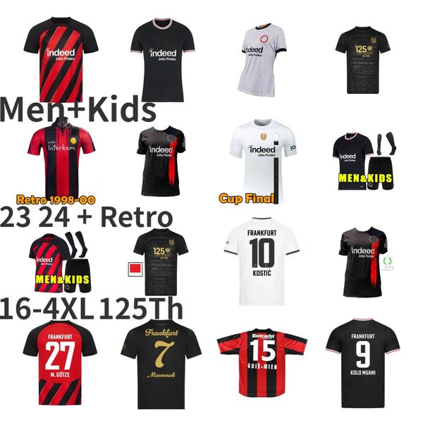 24 25 125e Eintracht Frankfurt Soccer Jerseys KAMADA M.GOTZE JAKIC KOLO MUANI BORRE RODE SOW ALARIO KNAUFF LINDSTROM TUTA 1998 LAMMERS KOSTIC hommes enfants maillot de football