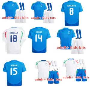 Équipe Italie Maillots de football BAGGIO Italia VERRATTI CHIESA Raspadori Pellegrini 24 25 Maglie da Calcio TOTTI Chemise de football BARELLA MALDINI BONUCCI kit enfants et homme