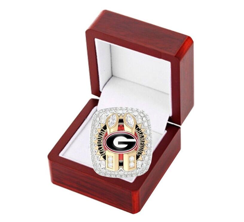 2022 2023 Georgia Bulldogs National Football Team Champions Championship Ring com caixa de exibição de madeira Souvenir NCAA Men Fan Gift Wholesale