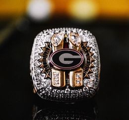 2022 2023 Georgia Bulldogs Nationale Team Kampioenen Kampioenschap Ring met Houten Display Box Souvenir NCAA Mannen Fan Gift Groothandel