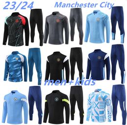 23 24 Man CITY voetbalshirts Voetbal trainingspak HAALAND DE BRUYNE 2023 2024 PHILLIPS Trainingspak GREALISH STERLING FERRAN MAHREZ foden Heren kinderen