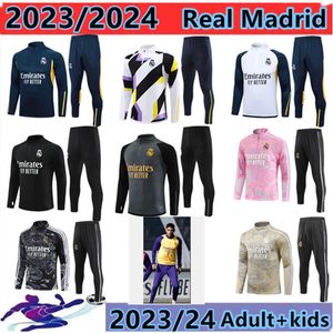2023 2024 REAL Madrids SURVÊTEMENT Ensemble Costume d'entraînement 23/24 Veste de football pour hommes et enfants Chandal Futbol Survetement Taille S-2XL