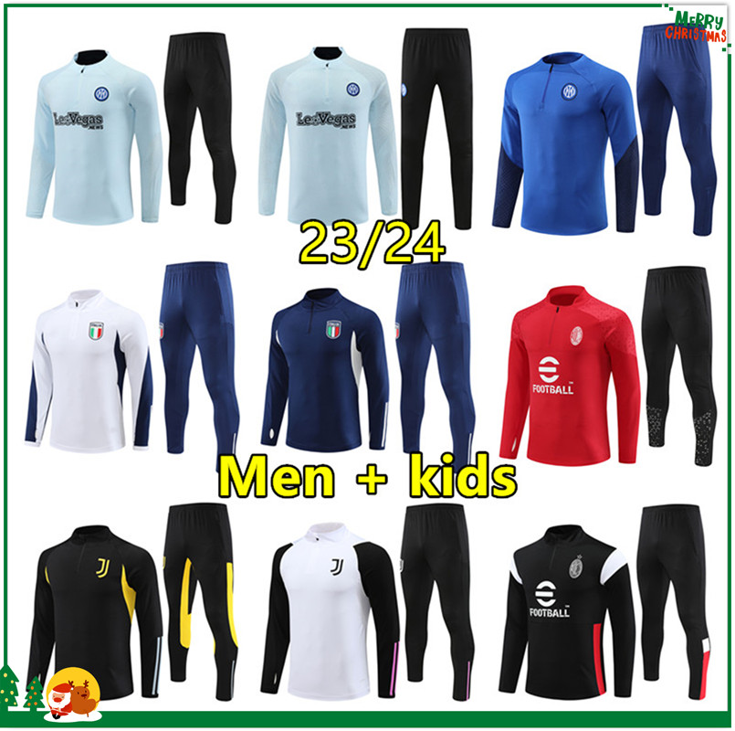 2023 2024 футбольный спортивный костюм для мужчин и детей, тренировочный костюм для футбола 23, 24, MILANO для бега, с длинным рукавом, для мужчин, для мальчиков, для девочек, комплекты Survetement Chandal Tuta