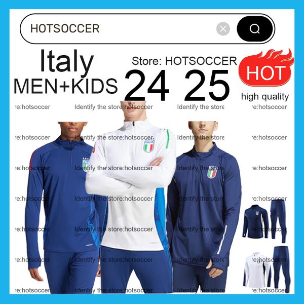 2024-2025 Italie Survêtement tuta maglia maillot 24 25 Italia Italie costume d'entraînement de football survetement camiseta SOCCER chandal kit football hommes enfants calcio hotsoccer