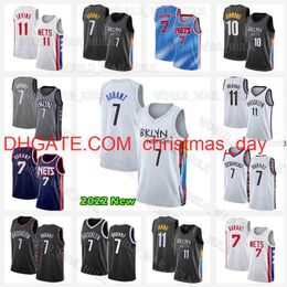 2022 2023 Kevin Durant Basketball Jersey 11 7 Kyrie Irving 72 Biggie Ben Simmons Maillots 22 23 City Black Saison 10 Respirant Hommes Blanc Bleu