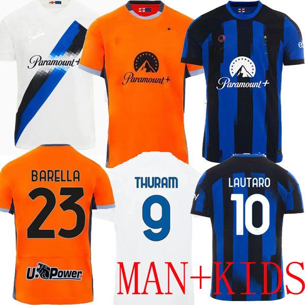 23 24 alexis camisetas de fútbol LAUTARO THURAM BARELLA Kid Kit Maillot de FRATTESI FINAL 2023 Maglie camiseta de fútbol Niño tercer especial Inters Milans SES versión de jugador