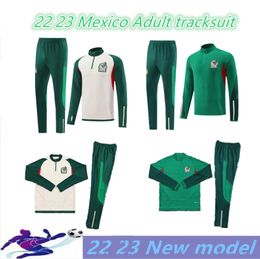 2022-2023 Mexique National Football Team Nouvelles survêtements Men Kit Adulte Children's Set Football Training Costume Half Zipper Sportswear Soccer Jerseys