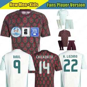 2024 Mexico voetbalshirt fans versie H.LOSANO CHICHARITO G DOS SANTOS RAUL 20 21 C. VELA voetbalshirt tops heren en kinderen dames sets uniform lange mouwen