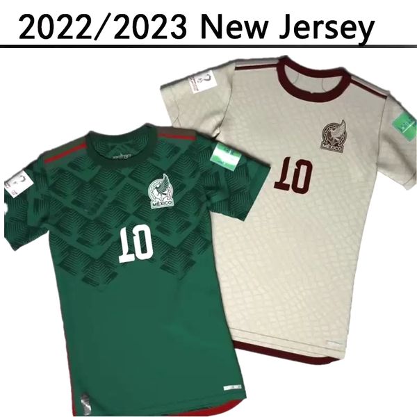 2022 2023 Mexique Soccer Jersey vert National 22 23 H.MORENO CHICHARITO LOZANO GUARDADO CARLOS VELA RAUL Hommes Maillots de Football