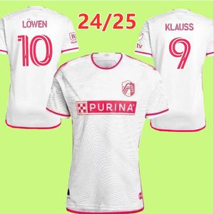 2023 2024 Stl City SC Jerseys MLS Voetbal Kindertenue Man Major League 23/24 Voetbalshirts Primary Home Rood Uit Wit Confluence LOWEN KLAUSS JACKSON 888