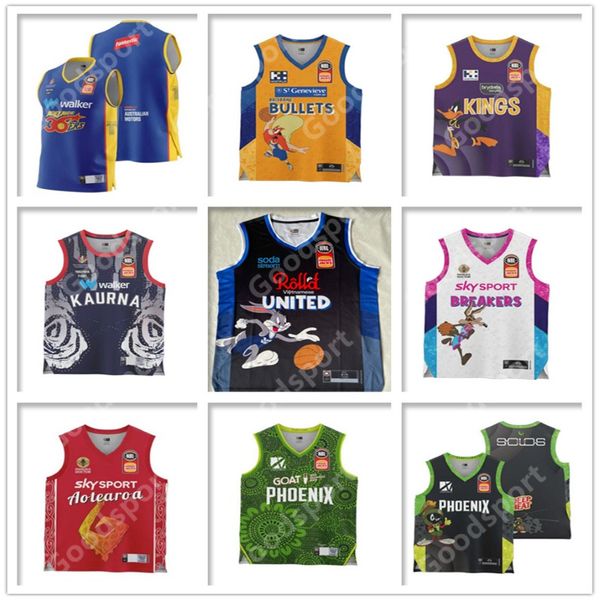 2022 2023 NBL Jerseys de rugby de rugby Adelaide 36er Brisbane Bullets Sydney King Melbourne United Newzealand Breakers Aotearoa Phoenix Basket Ball 225Z