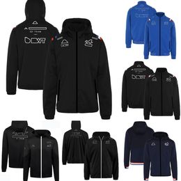 2022-2023 Nueva chaqueta con capucha F1 Fórmula 1 Equipo Cremallera Sudadera Conductor Racing Cortavientos Primavera Otoño Chaqueta con capucha de moda para hombres