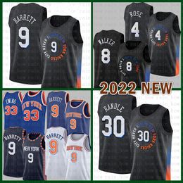 2022 2023 New New''York''Knicks''Men Baloncesto Jersey RJ 9 Barrett Julius 30 Randle Derrick 4 Rose Kemba 8 Walker Patrick 33 Ewing S-XXL Beige