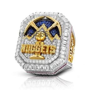 2022 2023 Nuggets Basketbal Jokic Team Champions Championship Ring met Houten Display Box Souvenir Mannen Fan Perfect Cadeau Drop Shipping MS16