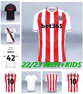 22 23 Stoke City Mikel Campbell Soccer Jerseys Smith Fletcher Powell Brown Clucas Kits Home 2023 Baker Men Kids Kit Kit Football Shirts Uniforms 888