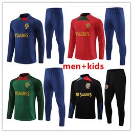 23 24 Portugal Survêtement de football Bruno FERNANDES DIOGO J. DANILO Portuguesa Retro 22 23 Joao Felix Maillot de football BERNARDO Hommes Enfants Kit ensembles uniformes