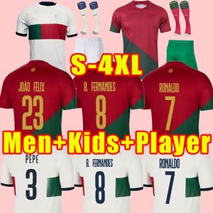 2022 2023 Maillots de football portugais Bruno FERNANDES DIOGO J. DANILO Portuguesa 22 23 Joao Felix Chemise de football BERNARDO Hommes Enfants Kit Fans Player Version Femmes 3XL 4XL