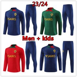 2023 2024 Portugees voetbal trainingspak Portuguesa voetbaltraining Heren en kinderen 23 24 Portugieser trainingspakken joggingshirt kits survetement voetset