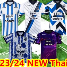 2023 2024 RAYADOS MONTERREY Voetbalshirts thuis weg R.Funes Mori M.MEZA V.JANSSEN AKELOBA S.VEGAS 23 24 rosa voetbalshirt maillots de futol heren kinderset uniformen