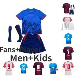 2023 2024 RBL Soccer Jerseys Leipzige WENNER POULSEN FORSBERG camisetas de futbol 23 24 Bundesliga SABITZER NKUNKU OLMO SILVA GVARDIOL maison 3ème hommes enfants uniforme