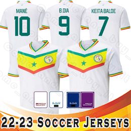 2022-2023 Sénégal Soccer Jerseys Team National Mane Koulibaly Gueye Kouyate Sarr Maillot de Camiseta Maillot Balde B.Dia Men Home Away White Football Shirt Uniforms