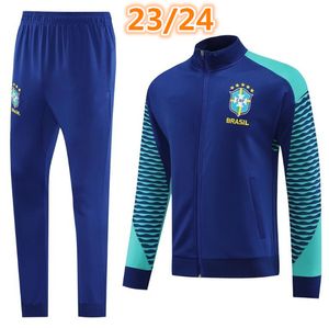 2023 2024 Veste de survêtement de football Brésil longue fermeture éclair G.JESUS COUTINHO brasil Camiseta de futbol RICHARLISON 23 24 Maillot de football du Brésil maillot kit costume d'entraînement