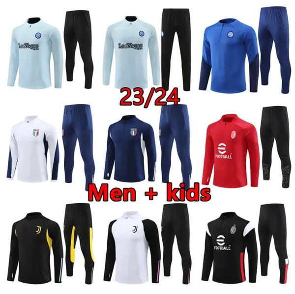 2023 2024 Chándales de fútbol chaquetas kits hombres y niños inter 23/24 milans camiseta DE PIE CHÁNDAL LAUTARO chandal futbol fútbol MILANO Traje de entrenamiento Survetement