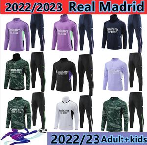 2022-2023 REAL Madrids SURVÊTEMENT ensemble costume d'ENTRAÎNEMENT 22/23 veste de football hommes et enfants Chandal futbol survetement taille 10-2XL