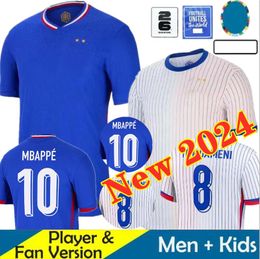 2024 Franse Euro Cup MBAPPE voetbalshirts GIROUD ZIDANE BenzEMA GRIEZMANN SALIBA PAVARD KANTE 23 24 Maillot de foot equipe Maillots dames Heren kindertenue