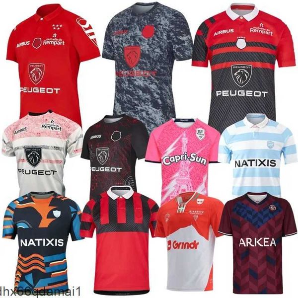 2022 2024 BIARRITZ Racing 92 Maillot de rugby Maillot 22 24 Stade Français Paris Union Toulouser Bordeaux Begles domicile Perpignan Ernest Wallon Warm Up chemise taille S-5XL