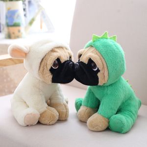 Animaux en peluche de 20cm, vente en gros, jouets en peluche de dessin animé, joli bouledogue avec capuche, 2022