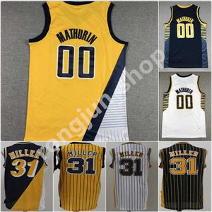 2022-23 Basketball jersey genaaid en borduurwerk Reggie 31 Miller Bennedict 0 Mathurin Mens-shirts