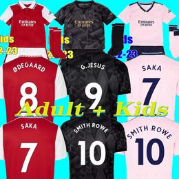 2022/23 Jerseys G.JESUS SAKA SMITH ROWE camiseta de fútbol 22 23 SALIBA ODEGAARD NKETIAH MARTINELLI TIERNEY 2023 kits de fútbol camiseta Hombres Niños niños conjuntos uniformes