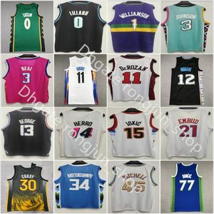 2022-23 NIEUWE CITY BASKBALL Antetokounmpo Irving Mitchell George Durant Lillard Jokics DeRozan Maxey Embiid Harden Young Curry Poole Doncic Ball Thompson Jersey