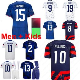 Nationaal team 8 MCKENNIE voetbalshirt 3 ZIMMERMAN 21 WEAH 4 ADAMS 2 YEDLIN 23 ACOSTA 10 PULISIC 13 MORGAN 15 RAPINOE 9 PEPI 11 AARONSON jeugdman voetbalshirt heren