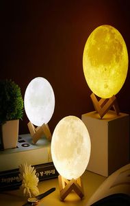 2022 3D Moon Lamp Starry Sky Light Gadgets With Stand Romantic Night 315inch Painted Bedide Lamp Lover Birthday Thanksgiving5752061