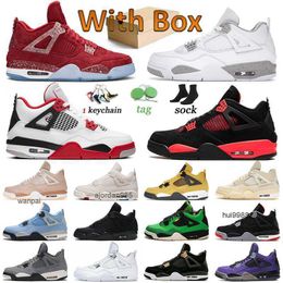 2022 4 Jumpman Basketball Shoes Canvas Black Cats 4S Zen Master Shimmer Red Thunder Men Entrenadores White Oreo Royalty Taupe Haze Sports Jordam