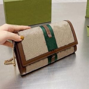 2022 5A 1961 cartera larga monedero de cuero con cremallera bolsa con ranuras para tarjetas bandolera jackie bamboo F7It # g ophidia chain bag273L