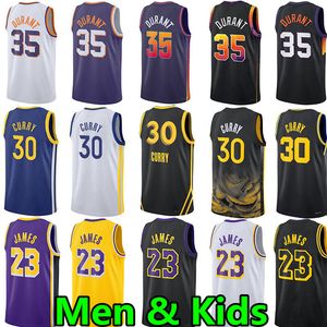 Stephen 30 Curry Basketball Jerseys Men Youth Kids Jersey 35 Kevin Durant 23 James City Wear 75th edition adult children